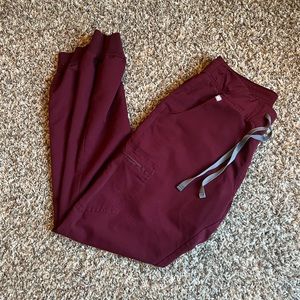 Figs - Burgundy Joggers - Medium Tall